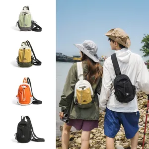 Waterproof chest bag unisex casual sling backpack outdoor hiking multi-functional crossbody