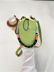 Women colorful woven crossbody bag mini phone pouch stylish outdoor shoulder bag