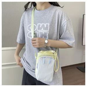 Korean style dopamine color block phone bag women crossbody bag casual sports shoulder bag.