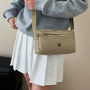 Women Casual Nylon Crossbody Bag Multi-Pocket Simple Design Shoulder Bag Daily Commute Fashion Handbag