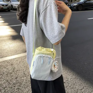 Korean dopamine colorblock phone bag women crossbody casual sports shoulder bag