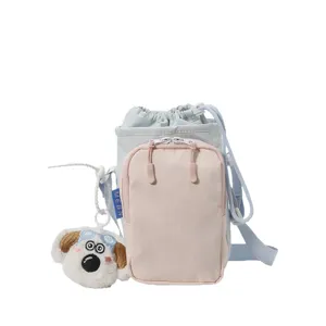 Korean style color block mobile phone crossbody bag casual sports shoulder bag for women