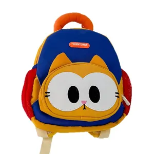 Cute cartoon cat toddler backpack for kindergarten boys and girls lightweight school bag