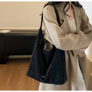 Women large capacity shoulder bag retro slouchy hobo tote bag for daily commute autumn winter