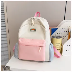 Cute color-block children backpack for kindergarten and school daily use, light and stylish.