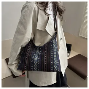 Ethnic style women shoulder bag, stylish large capacity casual crossbody daily handbag.