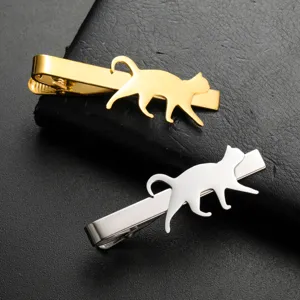 Pisa Corbatas Animal de Acero Inoxidable 304 para Hombre Forma de Gato Perro Dinosaurio León Lobo Galvanizado Accesorios Joyería Traje