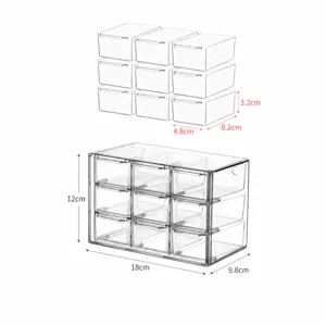 Boîte de rangement cosmétique en acrylique à 9 grilles organisateur de tiroir de maquillage