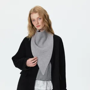 Korean style autumn winter knitted triangle scarf warm bib shawl versatile thermal neck warmer
