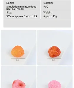 Modèle de boulette de viande en PVC accessoire pour photographie et décoration DIY 1pc