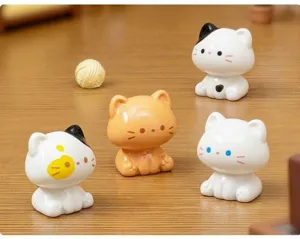 Figurines de chat miniatures mignonnes en résine décoration de bureau micro paysage accessoires DIY