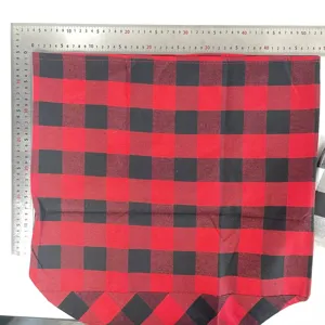 Red and black buffalo plaid Christmas chair cover for holiday dining table party home decor