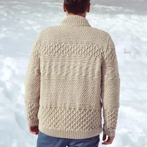 Cardigan maglione trecce uomo inverno caldo pesante lavorato a maglia esterno top