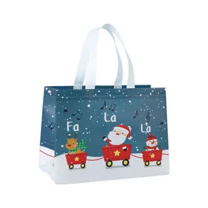 Sac de shopping de Noël en intissé avec charmant motif de père Noël pour les cadeaux fêtes