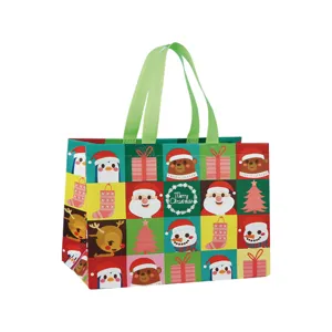 Sac de shopping de Noël en intissé sac cabas festif avec de jolis motifs de dessins animés
