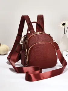 Damen Leder Mini Rucksack stilvoll lässig kleine Tagesrucksack Umhängetasche Alltag.