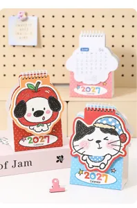 Mini desktop calendar 2027 cute animal series daily planner memo pad schedule desk decor