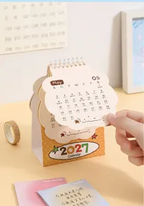 Xinmo mini desktop calendar 2027 cute animal palm monthly planner memo pad decoration