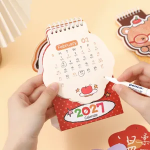 Mini desk calendar 2027 cute animal monthly planner desktop memo decoration planner