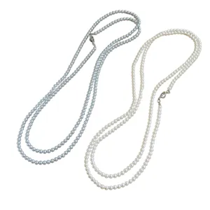 Collier de perles longues elegant double couche chaine de pull pour femmes bijoux mode