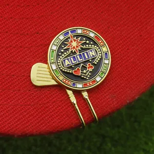 Clip de chapeau de golf magnétique en métal avec marqueur émaillé, accessoire élégant.