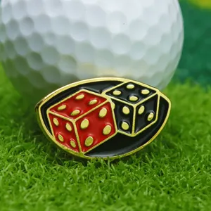 Marqueur de balle de golf en métal dé émail accessoire de golf pour golfeur cadeau.