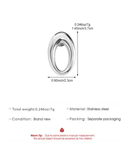 Stainless steel glasses hanging brooch, minimalist ring pin for suit collar and sunglasses.