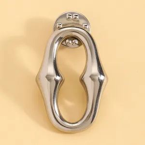 Silver metal geometric hollow brooch glasses holder minimalist versatile fashion accessory
