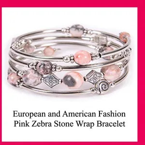 Natürlicher Stein mehrschichtigen Wrap Armband mit Metall Draht Mode Damen tägliche Kleidung.