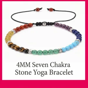 7 Chakra Edelstein Perlen verstellbare Wickelarmband für Yoga und Meditation Mode.