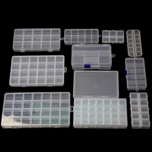 Transparent Plastic Storage Box Compartment Organizer Container For Jewelry Earrings Beads Small Parts And Craft Supplies