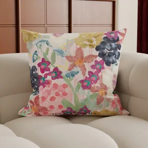 Modern decorative throw pillow with abstract floral print for living room sofa bedroom