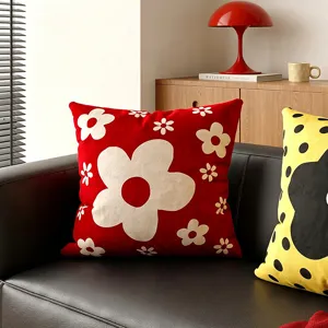 Cuscino decorativo con fiori a cartone animato per divano, morbida fodera con imbottitura.