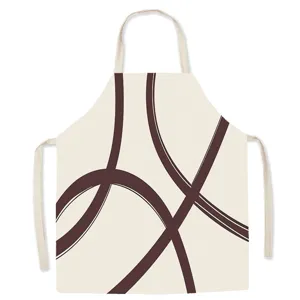 Scandinavian abstract art cotton linen kitchen apron for cooking baking painting style