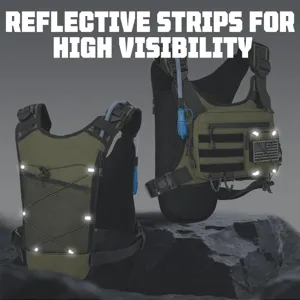 Tactical chest bag hydration vest running sports backpack high visibility reflective view