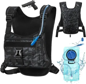 Borsa pettorale tattica uomo gilet multifunzionale da corsa zaino con sacca idrica
