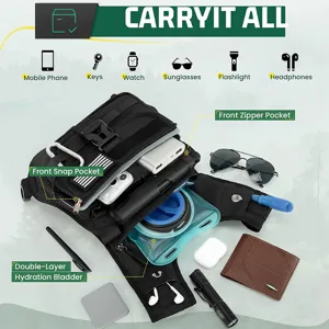 Borsa da petto tattica da esterno per uomo gilet multifunzionale sportiva con tasche.
