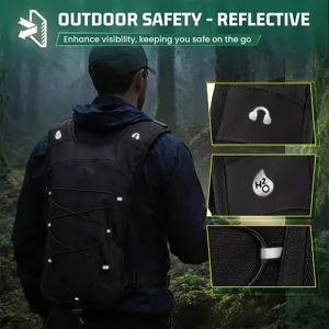 Zaino gilet da corsa tattico all'aperto con strisce riflettenti e design multifunzionale utile.