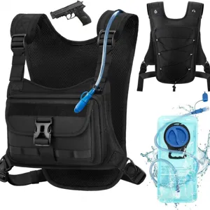 Borsa da Petto Tattica da Uomo all'Aperto Zaino Gilet da Corsa Sportivo Multifunzionale Impermeabile Riflettente per Ciclismo