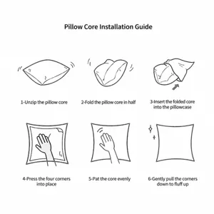 Guide d'installation de coussin avec des etapes simples pour la decoration de la maison.