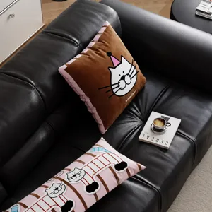 Juego de cojines y cojín cilíndrico de gato estilo Maillard para sofá, decoración acogedora.