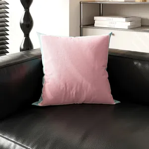 Gemütlicher rosa Dopamin quadratischer Kissenbezug für Sofa und Büro Nickerchen Unterstützung.