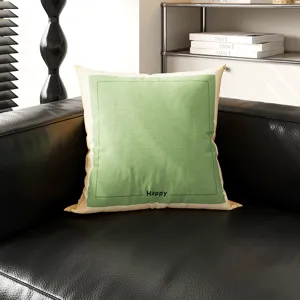 Grüner quadratischer Kissenbezug, weicher hautfreundlicher Sofakissenbezug für Büro und Zuhause.