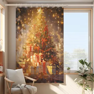 Beau rideau occultant de noel avec motif de dessin anime pour la chambre et fenetre.