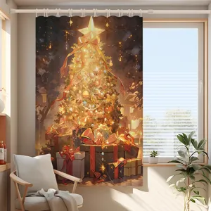 Rideau occultant de dessin anime de Noel pour petite fenetre, isole thermiquement chambre.