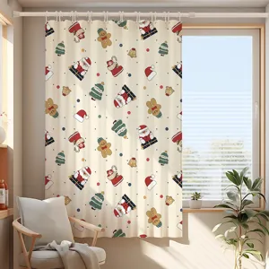Rideau occultant dessin animé Noël crochet fenêtre protection thermique pour chambre
