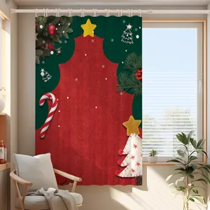 Rideau de fenêtre de Noël décoration de vacances chambre thermique ombrage crochet suspendu