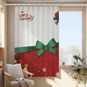 Rideau de Fenêtre Cartoon de Noël Polyester Haute Occultation Isolation Thermique Crochet Petit Store de Fenêtre
