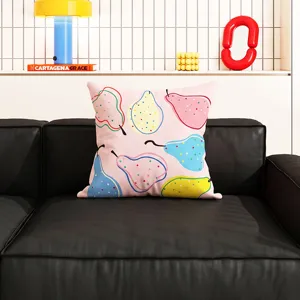 Schöner Doping-Birnen-Muster Zierkissen Detail, bequemer Stoff für Sofa im Wohnzimmer.
