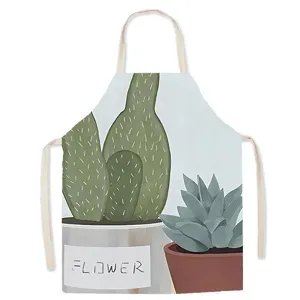 Delantal de cocina con estampado de cactus maceta lindo para hogar cocina jardinería trabajo